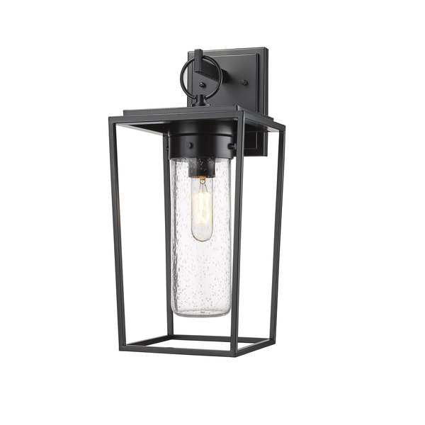 Z-Lite Sheridan 1 Light Outdoor Wall Sconce, Black And Seedy 594M-BK